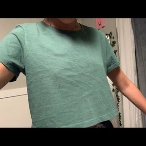 green crop top